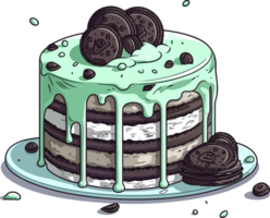 cartone animato torta , illustrazione, carino disegno, ai generativo png