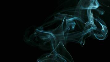 Abstract smoke rises up in beautiful swirls on black background. video