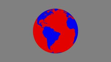 Earth Rotation Animation. Globe Spinning Seamless Loop. video