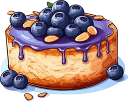 Karikatur Kuchen , Illustration, süß Design, T-Shirt, ai generativ png