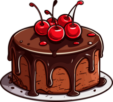 cartone animato torta , illustrazione, carino disegno, maglietta, ai generativo png