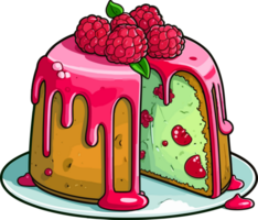 Karikatur Kuchen , Illustration, süß Design, ai generativ png