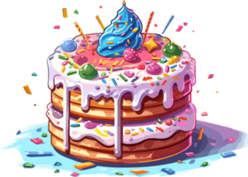 Cartoon Cake , illustration, Cute Design, Tshirt, png