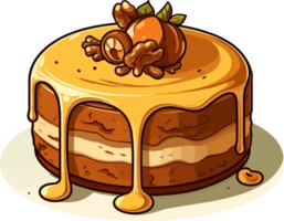 Karikatur Kuchen , Illustration, süß Design, ai generativ png