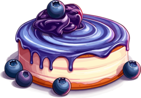 Karikatur Kuchen , Illustration, süß Design, T-Shirt, ai generativ png