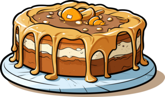 cartone animato torta , illustrazione, carino disegno, ai generativo png