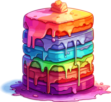 cartone animato torta , illustrazione, carino disegno, ai generativo png