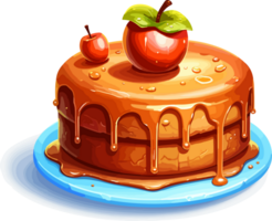 Karikatur Kuchen , Illustration, süß Design, ai generativ png