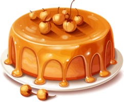 cartone animato torta , illustrazione, carino disegno, maglietta, ai generativo png