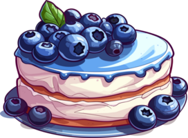 Karikatur Kuchen , Illustration, süß Design, T-Shirt, ai generativ png