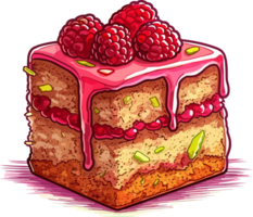 Karikatur Kuchen , Illustration, süß Design, ai generativ png