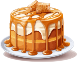 cartone animato torta , illustrazione, carino disegno, maglietta, ai generativo png