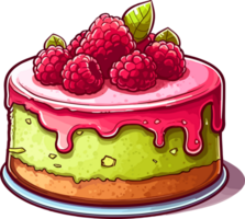 cartone animato torta , illustrazione, carino disegno, ai generativo png