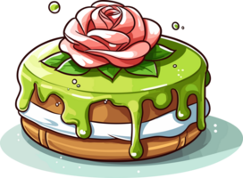 Karikatur Kuchen , Illustration, süß Design, ai generativ png