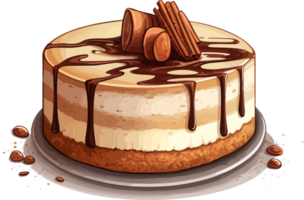 cartone animato torta , illustrazione, carino disegno, ai generativo png