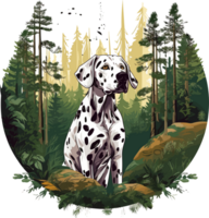 grafisk av en dalmatian hund, tshirt design, ai generativ png