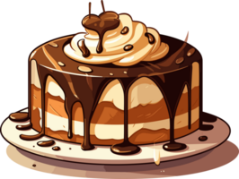 cartone animato torta , illustrazione, carino disegno, ai generativo png