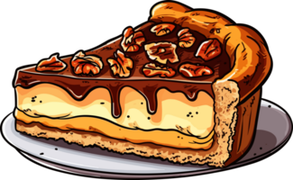 cartone animato torta , illustrazione, carino disegno, ai generativo png