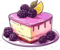 cartone animato torta , illustrazione, carino disegno, maglietta, ai generativo png