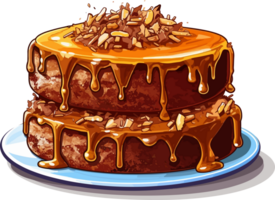 Karikatur Kuchen , Illustration, süß Design, ai generativ png