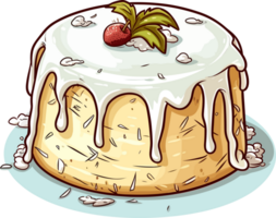 Karikatur Kuchen , Illustration, süß Design, ai generativ png