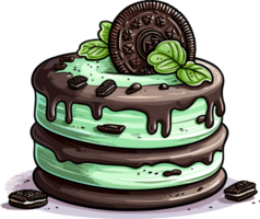 Karikatur Kuchen , Illustration, süß Design, ai generativ png