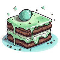 Karikatur Kuchen , Illustration, süß Design, ai generativ png