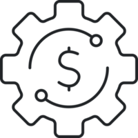 Gear setting money icon png