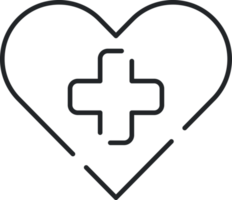 corazón salud línea icono png