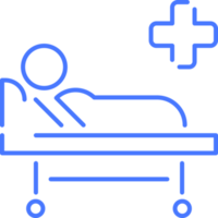 icône de ligne de lit d'hôpital png