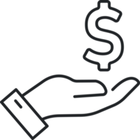 Hand receive money icon png