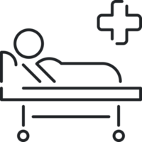 icône de ligne de lit d'hôpital png