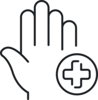 Hand health line icon png