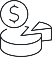 Kuchen Diagramm Geld Symbol png