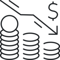 Decrease money icon png