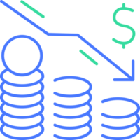 Decrease money line icon png