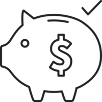 icono de línea de ahorro png