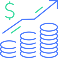 Increase money line icon png