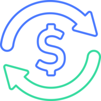 Money exchange line icon png