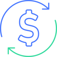 Money transfer line icon png