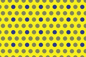 simple abstract seamlees blue colour polka dot pattern on yellow colour background vector