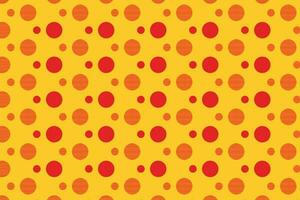 modern simple abstract seamlees red colour big and small polka dot pattern on yellow colour background vector