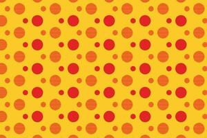 modern simple abstract seamlees red colour big and small polka dot pattern on yellow colour background vector