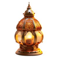 3d ramadan kareem lampa med transparent bakgrund. ai genererad png