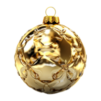 allegro Natale d'oro sfera. ai generato png