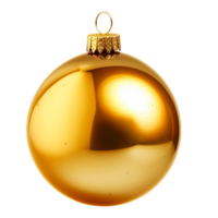 Natal dourado bola. ai gerado png