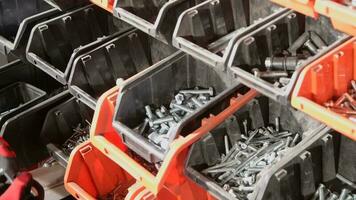 Metalworking Industrial Worker Selecting Metal Bolts For His Job video