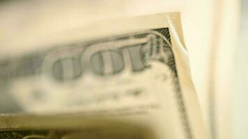 American Dollars in Bill Counter Closeup video