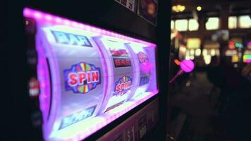 Playing Modern Slot Machine Game in the Las Vegas Casino. video