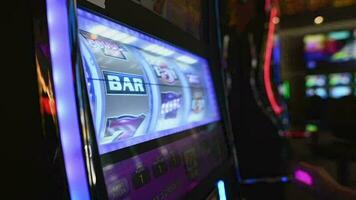 Playing Modern Slot Machine in Slow Motion video